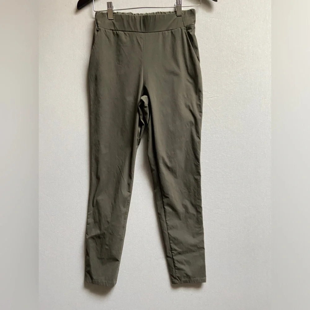 RYU Metro Lightweight Nylon Pull On Ankle Trouser Pants Black Sz XS